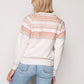 Soft Long Sleeve Pink Detailed Pullover - White