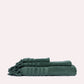 Ribbed Soft Cotton Towel Set - Green (3 Towels)
