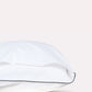 Classic Percale Pillowcase 2pcs- White with Anthracite Pipe Edge