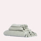 Cotton Tassel Towel Set - Green (3 Towels)
