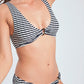 Striped Padded Bikini Set Navy Blue