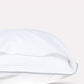 Classic Percale - Fitted Sheet Set- White with Jade Green Piped Edge