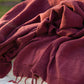Stone Cotton Throw - Burgundy
