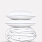Classic Percale - Duvet Cover Set- White with Navy Blue Pipe Edge