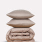 Sateen Stripe Duvet Cover Set - Cappuccino