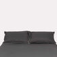 Classic Percale - Fitted Sheet Set- Anthracite with White Piped