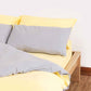 Reversible Percale Bedding Set - Yellow & Dove Grey