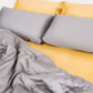 Reversible Sateen Bedding Set - Yellow & Dove Grey