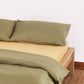 Sateen Stripe - Core Bedding Set - Oil Green & Gold