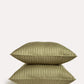 Sateen Stripe - Core Bedding Set - Oil Green & Gold