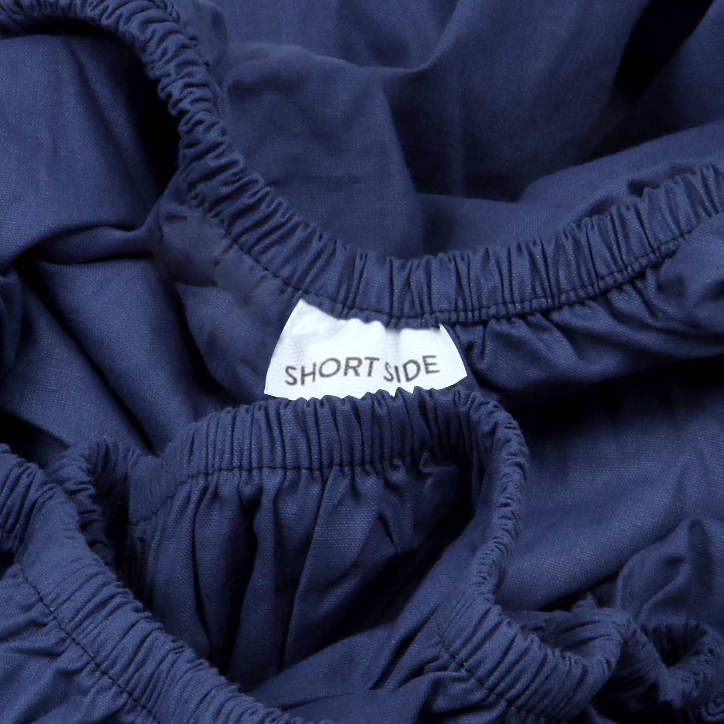 Classic Percale - Fitted Sheet Set- Navy Blue with White Piped Edge