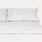 Classic Percale Duvet Cover- White with Anthracite Piped Edge