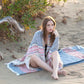 Cotton Ethnic Peshtemal Towel - Navy Blue