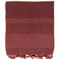 Stone Cotton Throw - Burgundy