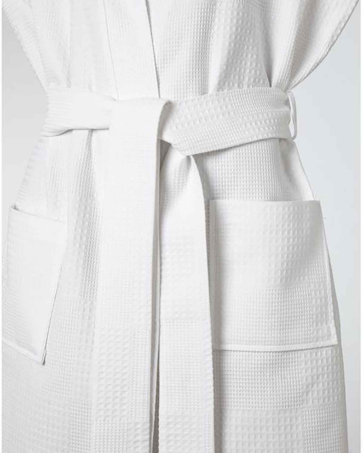 Santorini Cotton Bath Robe - White