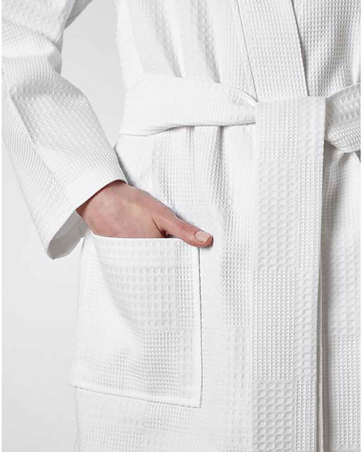 Santorini Cotton Bath Robe - White