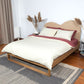 Reversible Percale Duvet Cover- Carmine & Ecru