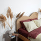 Reversible Percale Duvet Cover- Carmine & Ecru