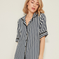 Cotton Woven Pyjama Set - Navy Blue
