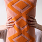 Embroidered Cushion Cover - Apricot & Beige