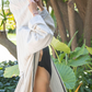 Cotton Oxford Waffle Bathrobe - White