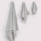 Ribbed Soft Cotton Towel Set - Grey (3 Towels)