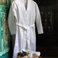 Santorini Cotton Bath Robe - White